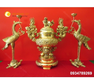 Đỉnh ( lư ) lu đồng Dapha ( đại phát) cao 70 cm 4D đúc nổi