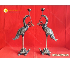 Đôi hạc đồng thờ cúng cao 60cm