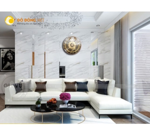 Đồng hồ mặt trống đồng Đông Sơn trang trí nội thất DK 60 cm