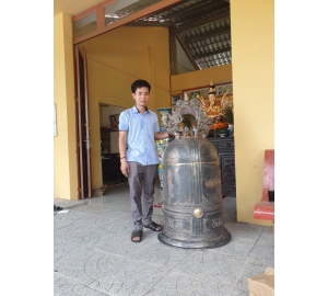 Đúc chuông đồng đại hồng chung bằng đồng đỏ màu giả cổ