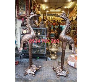 Đúc hạc đồng thờ cúng đình chùa, giá bán hạc đồng thờ cúng