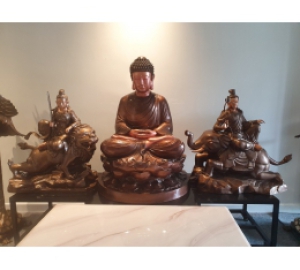 Đúc tượng Đức Phật Thích Ca ngồi thiền, hun mầu giả cổ 