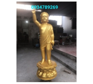 Đúc tượng Phật Thích ca duy ngã độc tôn bằng đồng vàng