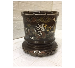 Giá bán bát hương đồng khảm ngũ sắc, bát hương đồng thờ cúng