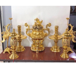Giá bán bộ đỉnh đồng mạ vàng 24k tại Đồ đồng Việt