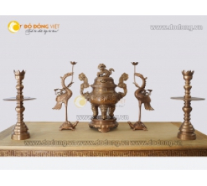 Giá bán bộ đỉnh đồng thờ cúng bằng đồng đỏ cao 60cm