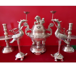 Bộ ngũ sự bằng đồng đỏ, giá bán đỉnh đồng thờ cúng