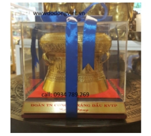 Giá bán trống đồng lưu niệm loại nhỏ,  trống đồng mạ vàng 24k đẹp tinh xảo