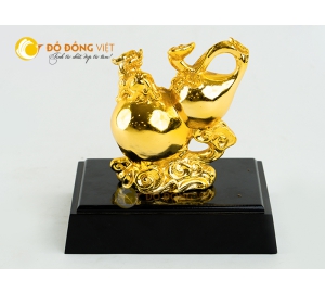 Hồ lô bằng đồng cỡ nhỏ dát vàng 24k