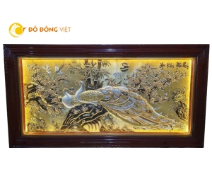 Tranh Hoa Khai Phú Quý Bằng Đồng