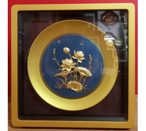 Tranh  Đĩa Hoa Sen Dát Vàng  bán tại HCM 