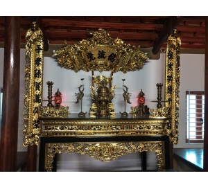 Hoành phi câu đối bằng đồng mạ vàng 24k cao cấp, hoành phi câu đối đẹp