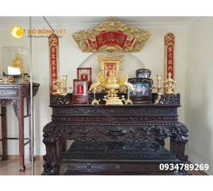 Hoành phi câu đối - Cuốn thư câu đối 1m76 mạ vàng 24k