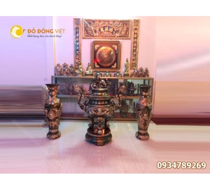 Hoành phi câu đối Đức Lưu Quang bằng đồng