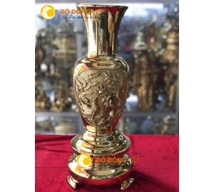 Lọ hoa thờ cúng bằng đồng rồng phượng