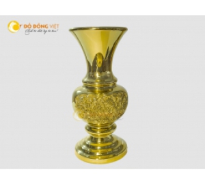 Lọ hoa đồng cổ loe hình cúc điểu