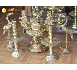 Bộ đỉnh đồng Dapha cao 56cm đẹp tinh xảo