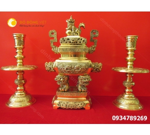 Lư đồng ( Đỉnh ) Vĩnh tiến Vuông kích thước Cao 60cm