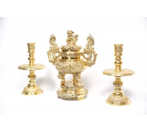 Lư Đồng Thờ Cúng  Gia Tiên Cao 42cm