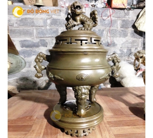 Lư hương đồng cỡ nhỏ bằng đồng vàng