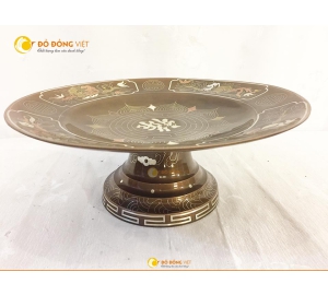 Mâm bồng thờ cúng bằng đồng khảm ngũ sắc cao cấp
