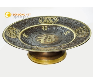 Mâm bồng thờ cúng bằng đồng vàng giá rẻ tại Đồ đồng Việt