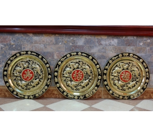 Mâm đồng chạm tứ linh đẹp tinh xảo