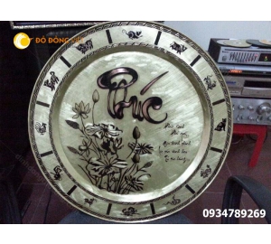 Mâm đồng thờ cúng chạm chữ Phúc ý nghĩa phong thủy