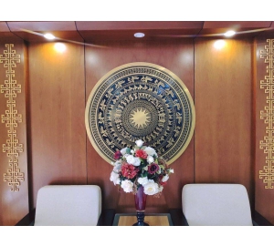 Mặt trống đồng đúc công nghệ bằng đồng vàng, giá bán mặt trống đồng đúc tại Đồ đồng Việt