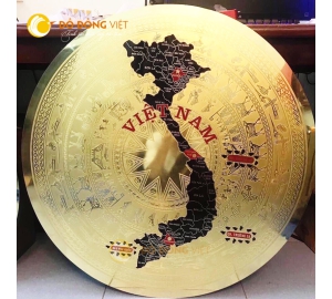 Mặt trống đồng gò thủ công hình bản đồ Việt Nam