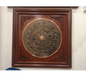 Mặt trống đồng đúc bằng đồng đỏ trang trí nội thất sang trọng