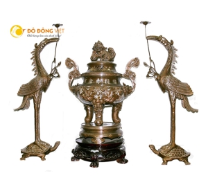 Mua đỉnh đồng thờ cúng khảm tam khí tại TP HCM giá rẻ và chất lượng