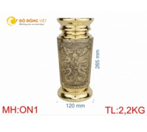 Ống cắm hương bằng đồng vàng đẹp