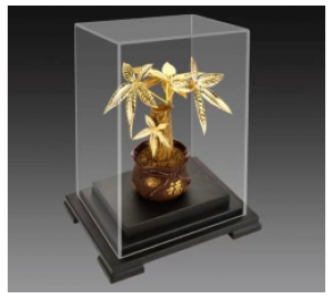 Quà tặng phong thủy cao cấp- cây kim ngân dát vàng lá 24k