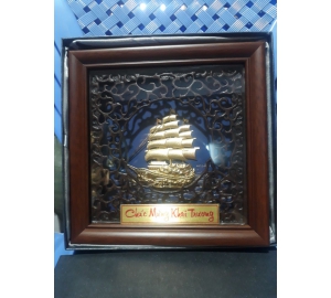 Quà tặng năm mới 2020- tranh vàng 24k thuận buồm xuôi gió