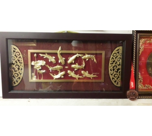 Quà tặng tranh vàng cá chép hoa sen- quà tặng thầy cô dịp 20-11