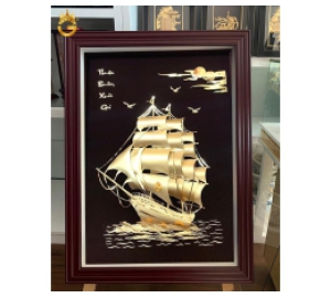 Quà tặng tranh vàng thuận buồm xuôi gió- tranh vàng 24k đẹp tinh xảo
