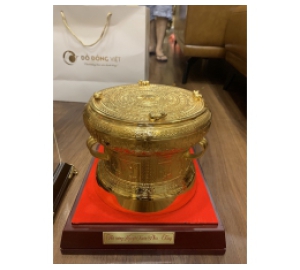 Quà tặng trống đồng mạ vàng thu nhỏ- quà tặng hội nghị, quà tặng sự kiện