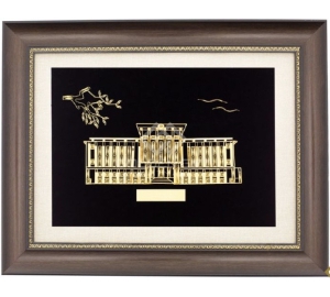 Sản xuất tranh tòa nhà bằng vàng lá 24k đẹp tinh xảo