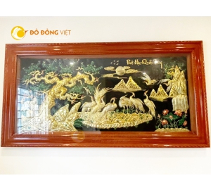 Tranh Bát Hạc Quần Tùng Bằng Đồng