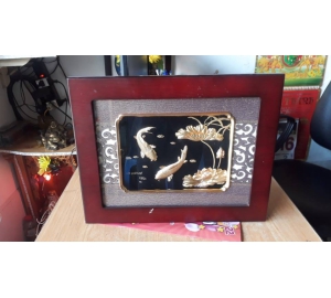 Tranh ca chep song ma dat vang 24k 