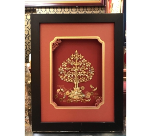 Tranh cây tiền vàng, quà tặng lưu niệm tranh cây tiền vàng 24k