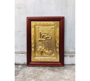 Tranh chữ Lộc thư pháp mạ vàng đẹp tinh xảo từng chi tiết