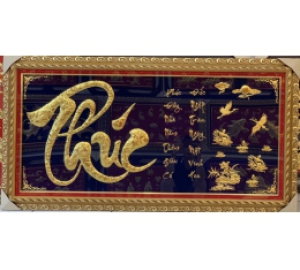 TRANH CHỮ PHÚC BẰNG ĐỒNG KHUNG GỖ