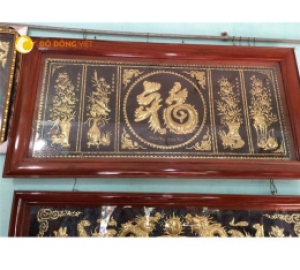 Tranh chữ Phúc hóa Rồng Phượng chạm tranh Tứ Bình