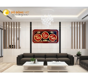 Bộ tranh chữ Phúc Lộc Thọ bằng đồng