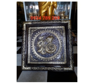 Tranh chữ Phúc rồng phượng bằng đồng hun màu giả cổ