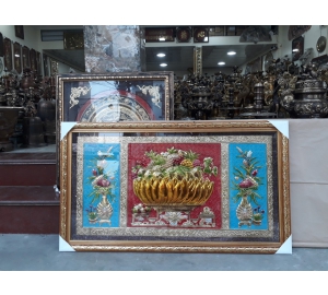 Tranh ngũ quả bằng đồng, tranh đồng thờ cúng, giá bán tranh đồng