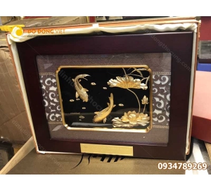 Tranh đồng cá chép, tranh cá chép mạ vàng