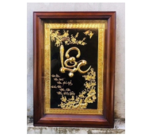 Tranh đồng chữ Lộc thư pháp làm quà tặng Tết Tân Sửu 2021